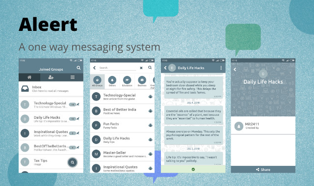 Aleert-one way messaging system.